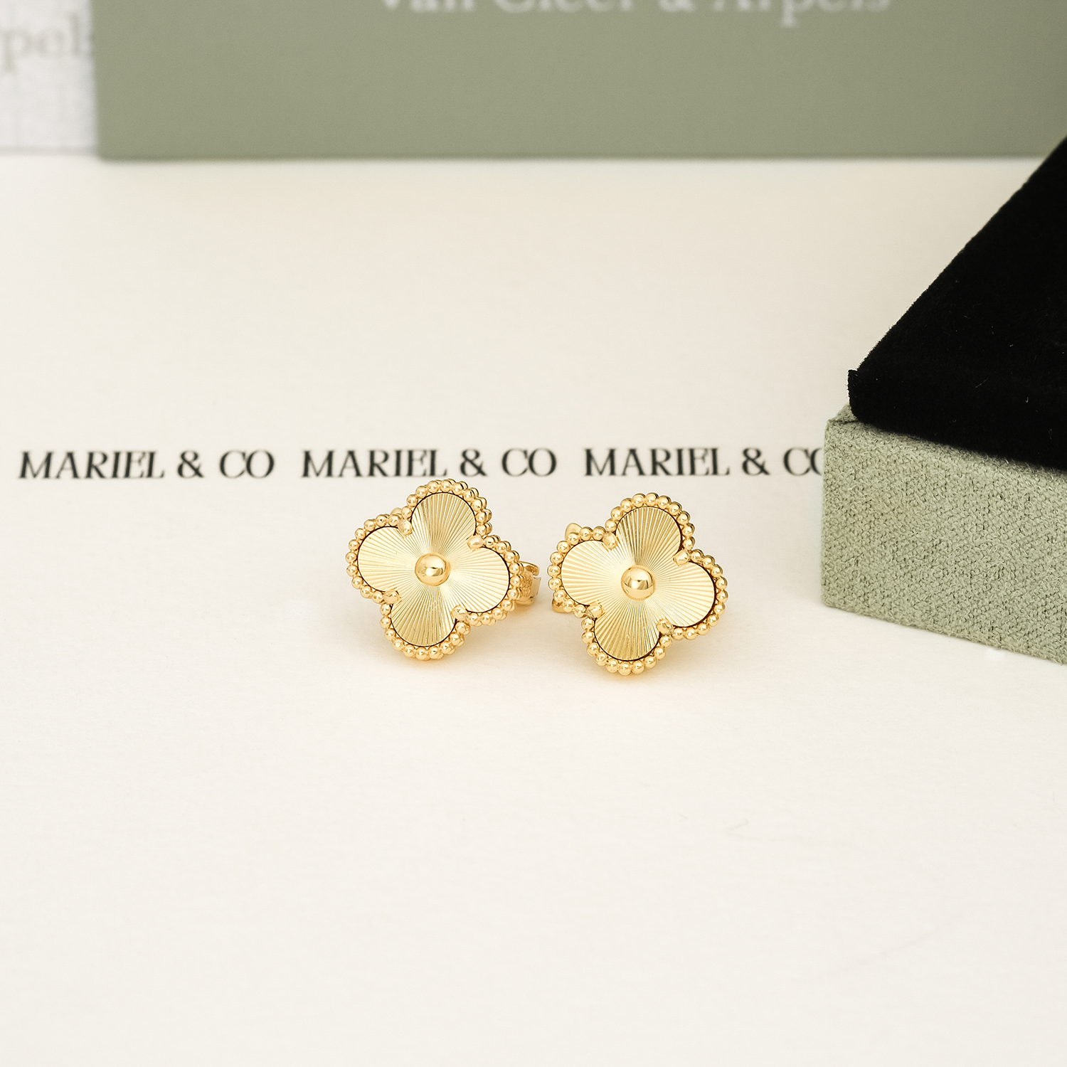 VINTAGE ALHAMBRA EARRINGS, YELLOW GOLD