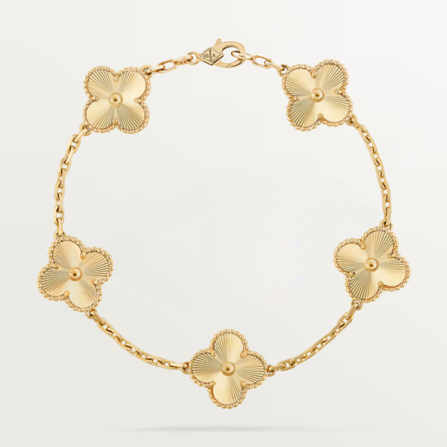 VINTAGE ALHAMBRA BRACELET, 5 MOTIFS, YELLOW GOLD